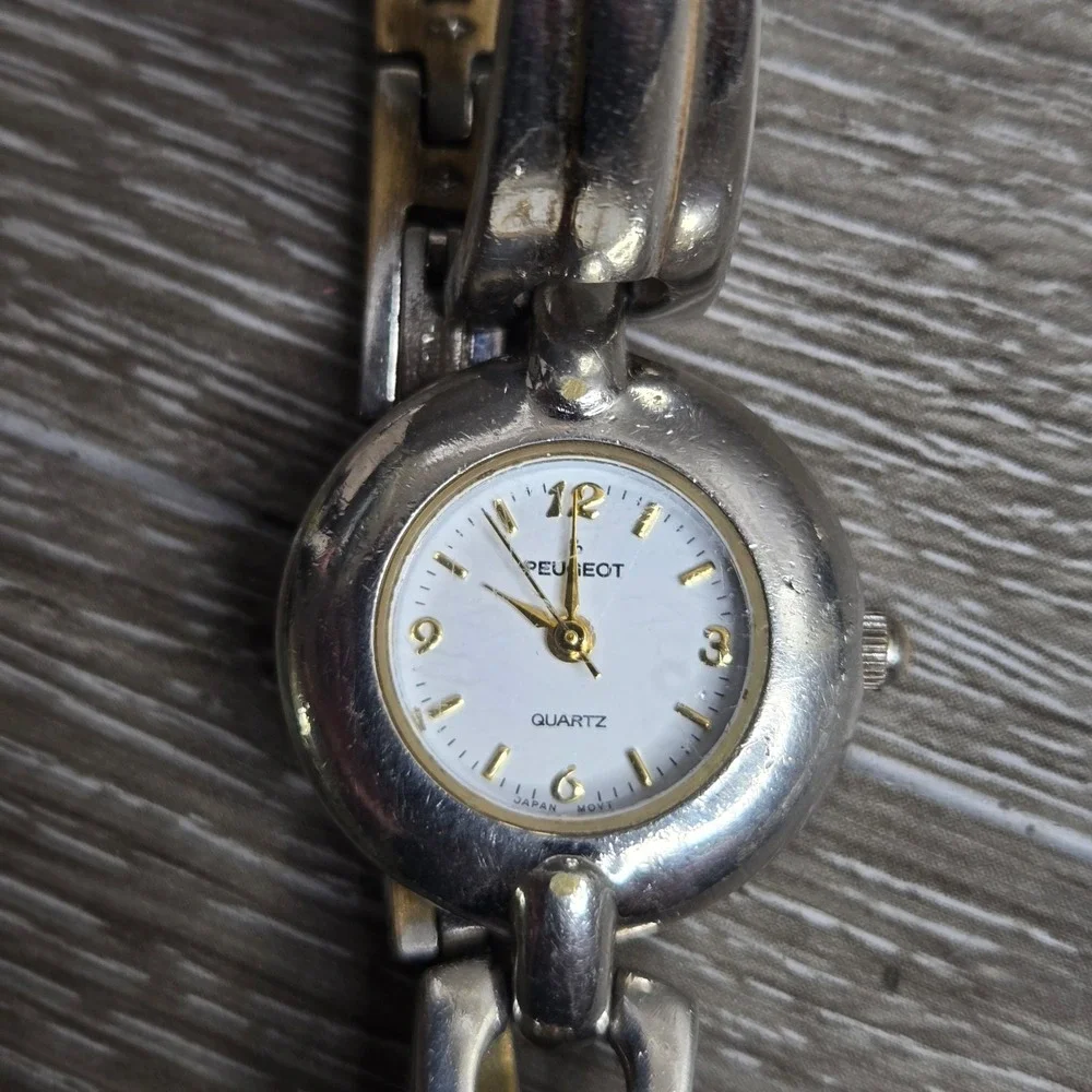Peugeot Watch Women 24mm Silver Gold Two Tone Bracelet Band  6.5